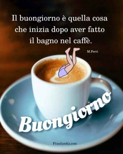 Il buongiorno è quella cosa che inizia dopo aver fatto il bagno nel caffè.