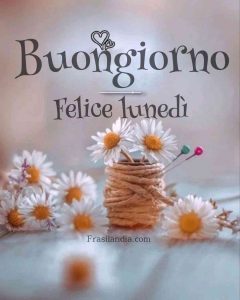 Buongiorno, felice lunedì.