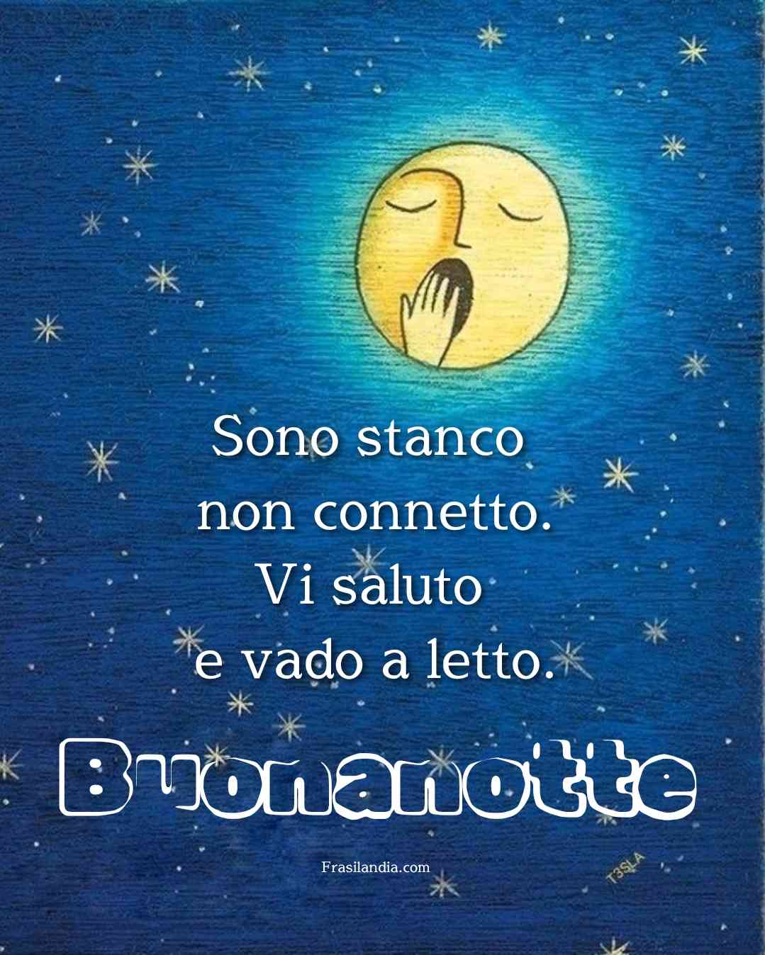 Sono Stanco Non Connetto Vi Saluto E Vado A Letto Buonanotte 