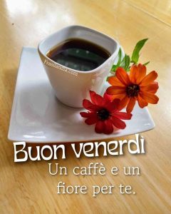 Buon venerdì. Un caffè e un fiore per te.