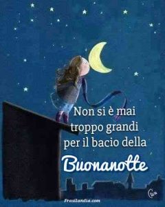 Non si è mai troppo grandi per il bacio della buonanotte.