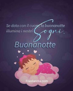 Se data con il cuore, la buonanotte illumina i nostri sogni.