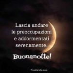 Lascia andare le preoccupazioni e addormentati serenamente. Buonanotte.
