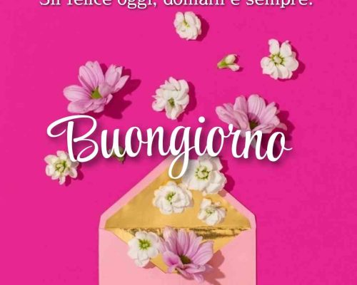 Oggi il mio messaggio è: Sii felice oggi, domani e sempre. Buongiorno.