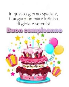 In questo giorno speciale, ti auguro un mare infinito di gioia e serenità. Buon compleanno.