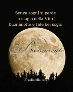 Senza sogni si perde la magia della Vita! Buonanotte e fate bei sogni.