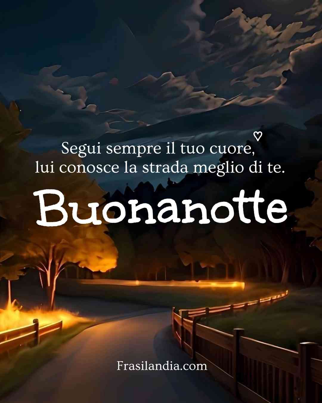Segui Sempre Il Tuo Cuore Lui Conosce La Strada Meglio Di Te Buonanotte 