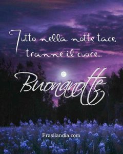 Tutto nella notte tace, tranne il cuore. Buonanotte.