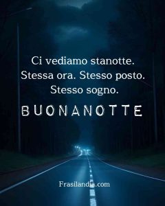 Ci vediamo stanotte. Stessa ora. Stesso posto. Stesso sogno. Buonanotte.