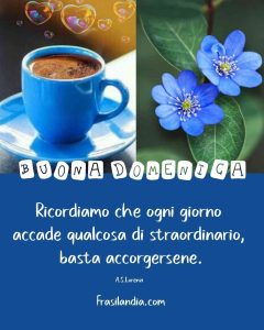 Ricordiamo che ogni giorno accade qualcosa di straordinario, basta accorgersene. Buona domenica.