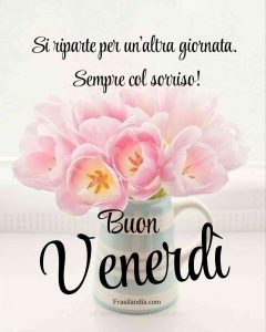 Si riparte per un'altra giornata. Sempre col sorriso. Buon venerdì.