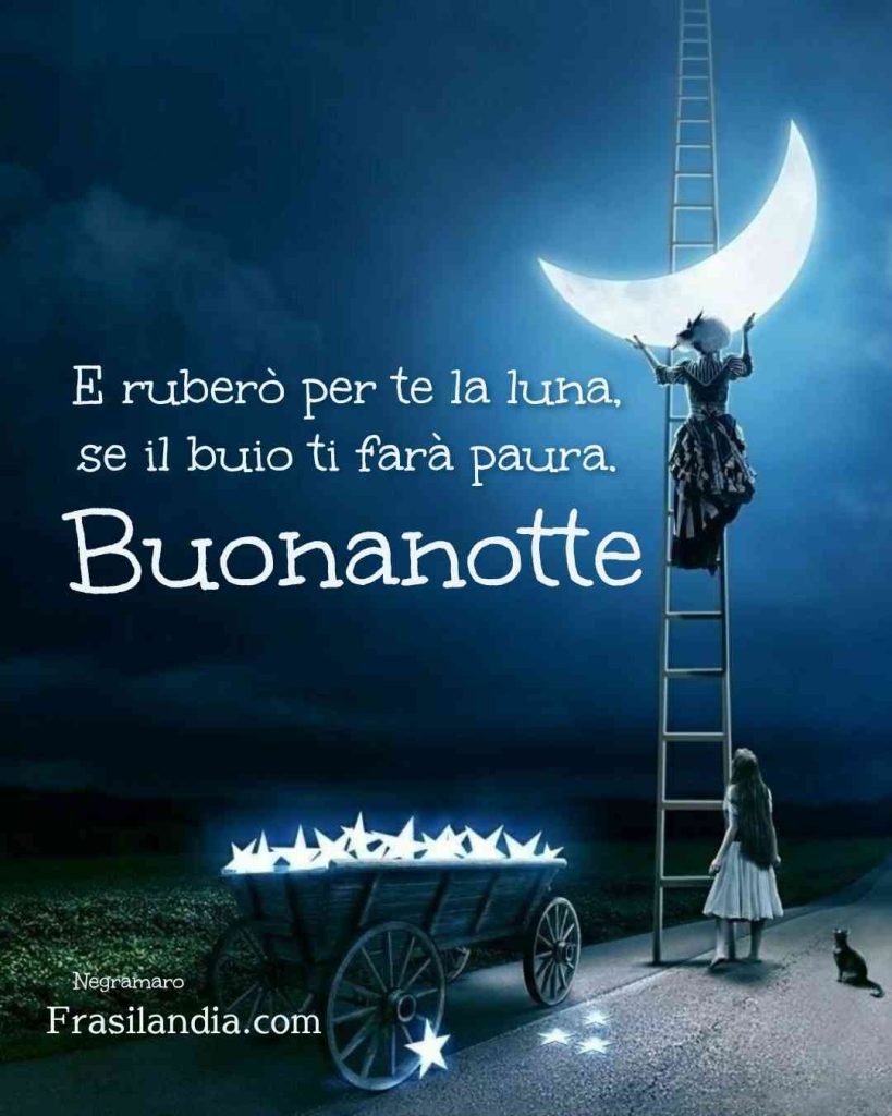 E ruberò per te la luna, se il buio ti farà paura. Buonanotte.