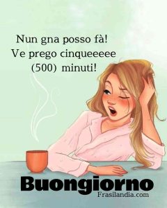 Nun gna posso fà! Ve prego cinqueeeee (500) minuti! Buongiorno.