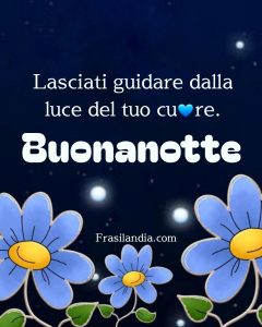 Lasciati guidare dalla luce del tuo cuore. Buonanotte.