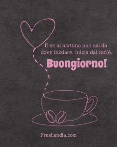 E se al mattino non sai da dove iniziare, inizia dal caffè. Buongiorno.