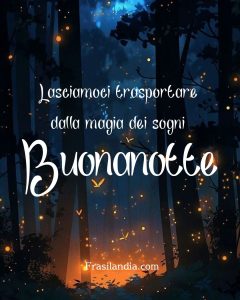 Lasciamoci trasportare dalla magia dei sogni. Buonanotte.