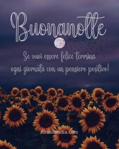 Se vuoi essere felice termina ogni giornata con un pensiero positivo. Buonanotte