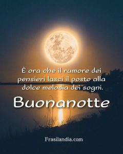 È ora che il rumore dei pensieri lasci il posto alla dolce melodia dei sogni. Buonanotte