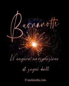 Vi auguro un'esplosione di sogni belli Buonanotte