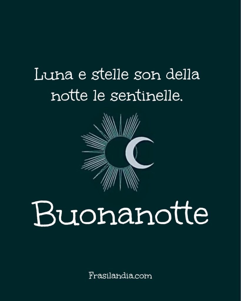 Luna e stelle son della notte le sentinelle. Buonanotte