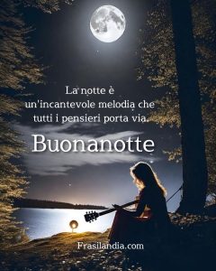 La notte è un'incantevole melodia che tutti i pensieri porta via. Buonanotte