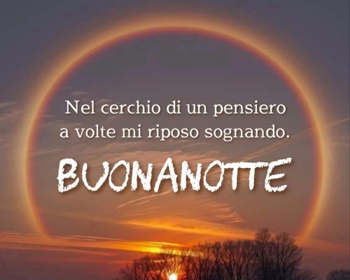 Nel cerchio di un pensiero a volte mi riposo sognando. Buonanotte