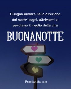 Bisogna andare nella direzione dei nostri sogni, altrimenti ci perdiamo il meglio della vita. Buonanotte