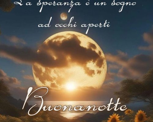 La speranza è un sogno ad occhi aperti Buonanotte