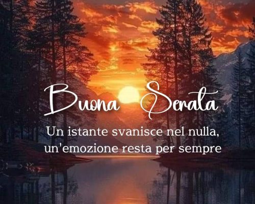 Un istante svanisce nel nulla, un'emozione resta per sempre. Buona Serata