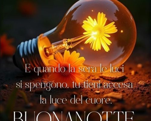 E quando la sera le luci si spengono, tu tieni accesa la luce del cuore. Buonanotte