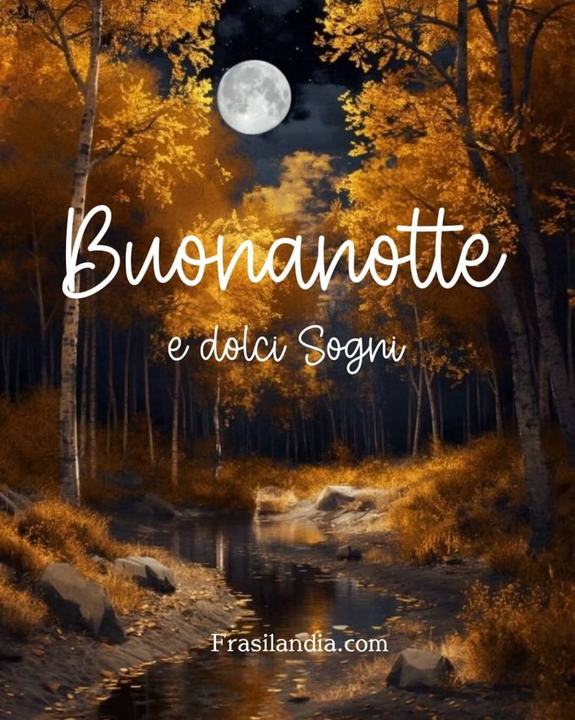 Buonanotte e dolci sogni.