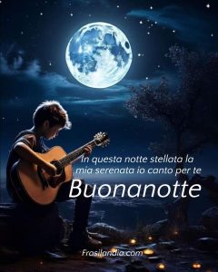 In questa notte stellata la mia serenata io canto per te Buonanotte