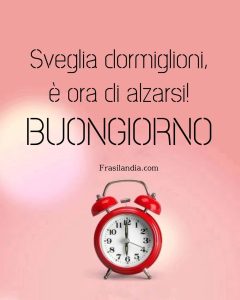 Sveglia dormiglioni, è ora di alzarsi. Buongiorno