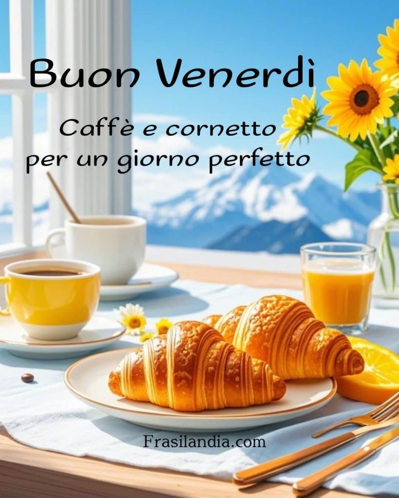 Caffè e cornetto per un giorno perfetto. Buon Venerdì