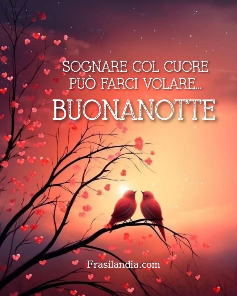 Sognare col cuore può farci volare. Buonanotte