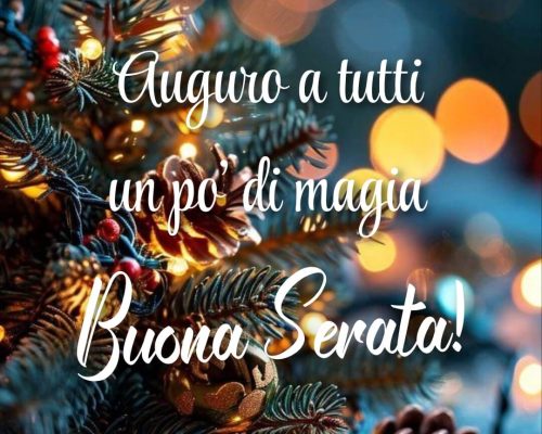 Auguro a tutti un po' di magia. Buona serata