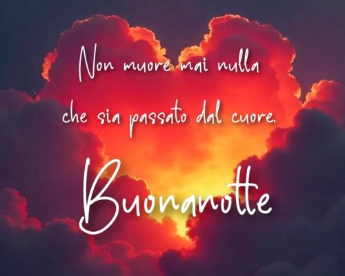 Non muore mai nulla che sia passato dal cuore Buonanotte