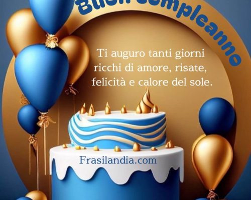 Ti auguro tanti giorni ricchi di amore, risate, felicità e calore del sole. Buon compleanno