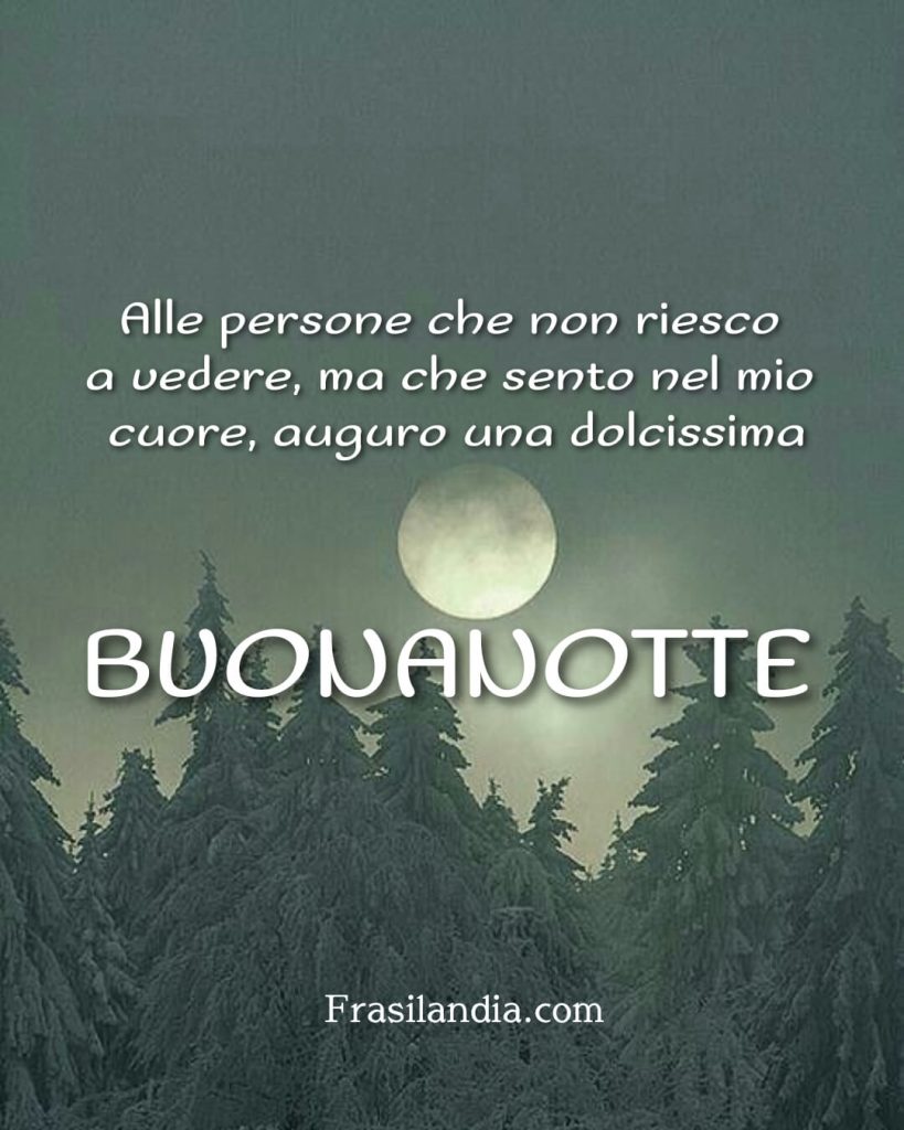 Alle persone che non riesco a vedere, ma che sento nel mio cuore, auguro una dolcissima buonanotte.