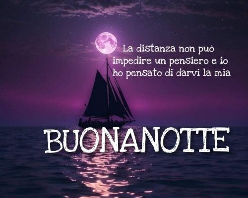 La distanza non può impedire un pensiero e io ho pensato di darvi la mia buonanotte.