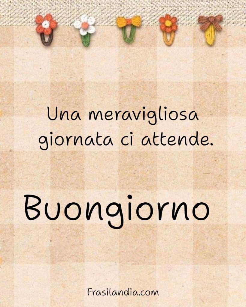 Una meravigliosa giornata ci attende. Buongiorno