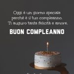 Oggi è un giorno speciale perché è il tuo compleanno. Ti auguro tanta felicità e amore. Buon Compleanno