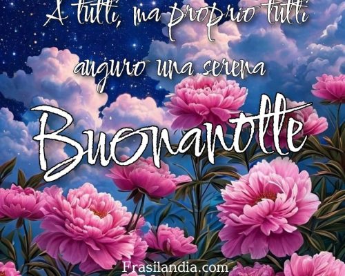 A tutti, ma proprio tutti... auguro una buonanotte.