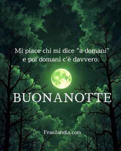 Mi piace chi mi dice "a domani" e poi domani c'è davvero. Buonanotte