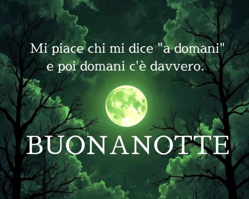 Mi piace chi mi dice "a domani" e poi domani c'è davvero. Buonanotte