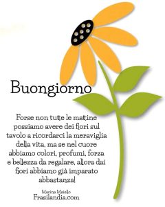 Forse non tutte le mattine possiamo avere dei fiori sul tavolo a ricordarci la meraviglia della vita, ma se nel cuore abbiamo colori, profumi, forza e bellezza da regalare, allora dai fiori abbiamo già imparato abbastanza! Buongiorno