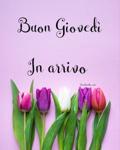 Buon giovedì in arrivo.