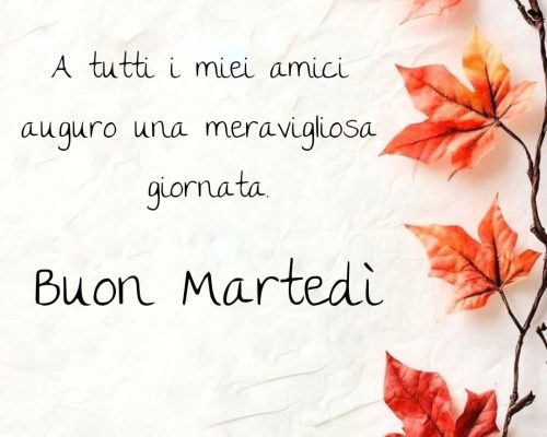 A tutti i miei amici auguro una meravigliosa giornata. Buon martedì