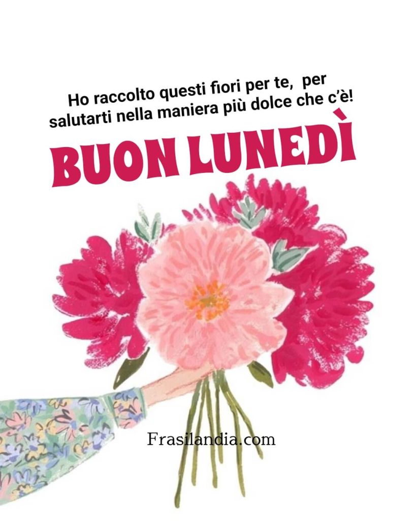 Ho raccolto questi fiori per te, per salutarti nella maniera più dolce che c'è Buon Lunedì