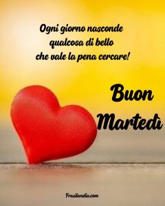 Ogni giorno nasconde qualcosa di bello che vale la pena di cercare. Buon martedì